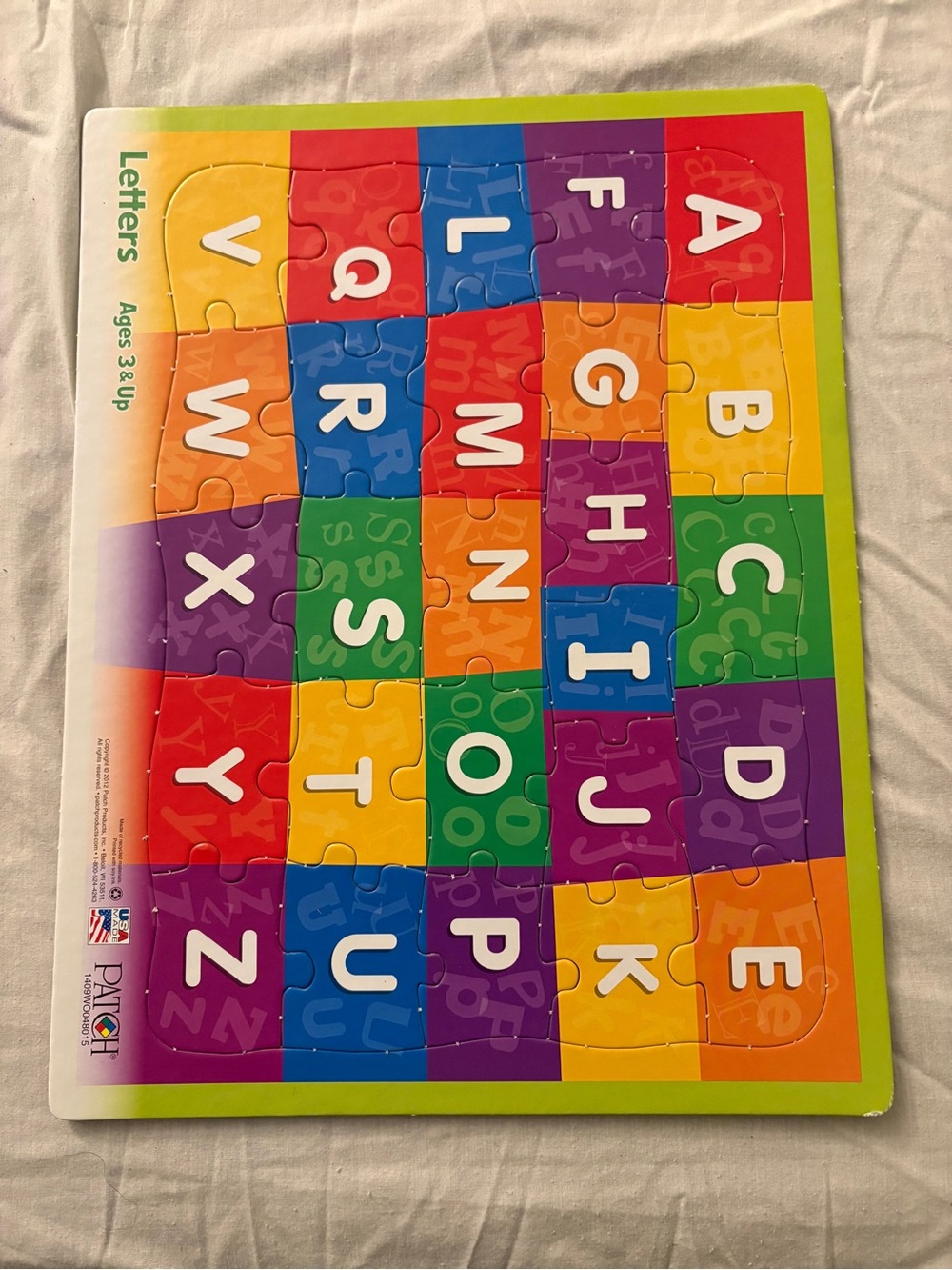 5 puzzles Alphabet, Animal, Vehicle, Foods, and Animal Alphabet